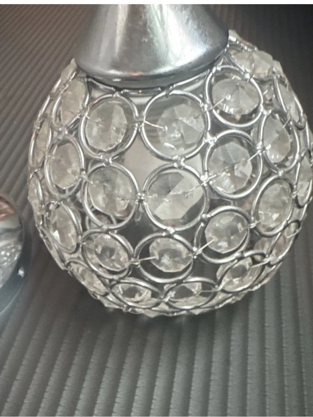 Crystal Ball Pendant Light - Silver set of 2